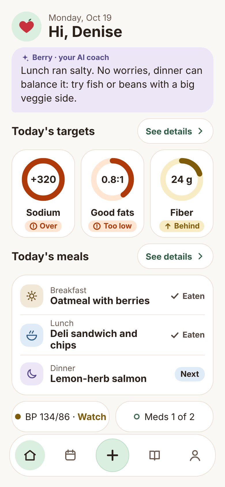 A tough day: sodium over, with a kind dinner idea from Berry